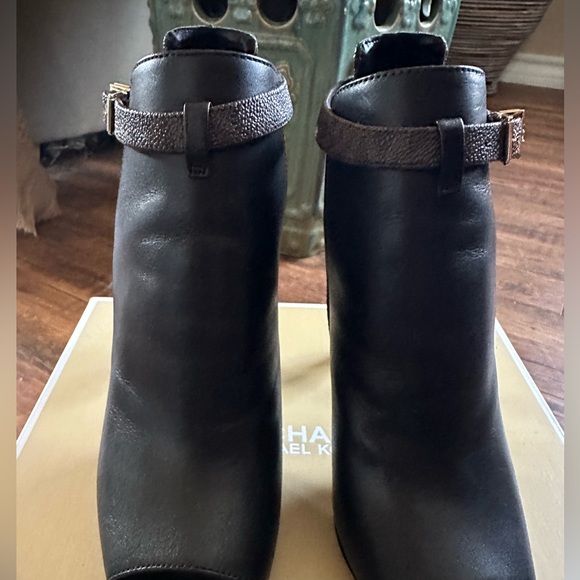 Michael Kors Lawson Leather Open Toe High Heel Boots Booties - Picture 7 of 7